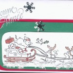 Thumbnail image for Modèle de Carte de voeux avec hérisson, traineaux et paillettes !!