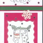 Thumbnail image for Modèle de Carte de voeux illustrée de chaussons, flocons et étoiles