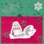 Thumbnail image for Modèle de Carte de voeux – bonhomme de neige sur un traineau !