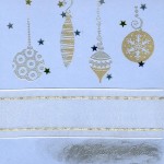 Thumbnail image for Modèle de Carte de voeux bleue : Boules de noël et petites étoiles