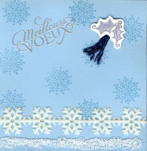 Post image for Modèle de Carte de voeux bleue avec flocons