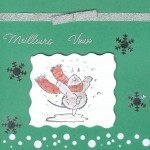Thumbnail image for Modèle de Carte de voeux et bonne année verte avec des flocons