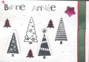 Post image for Faire une carte de voeux avec décor sapins noirs