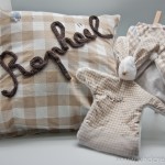 Thumbnail image for Cadeau naissance : un doudou lapin et son sac coordonné