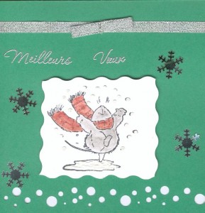 Post image for Modèle de Carte de voeux et bonne année verte avec des flocons