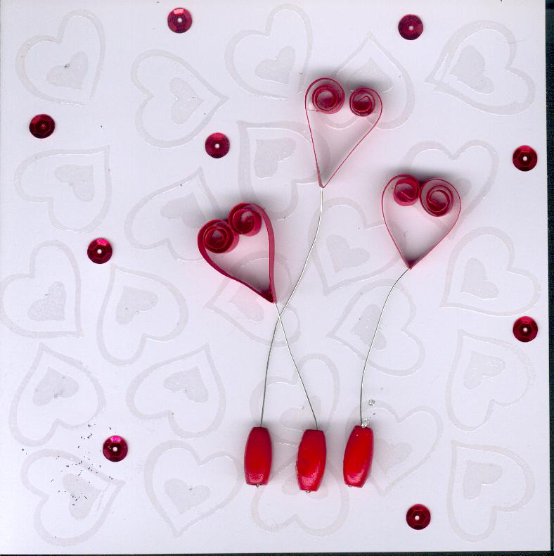 carte st valentin en quilling paperolles