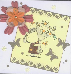 carte créative avec bouquet de fleur